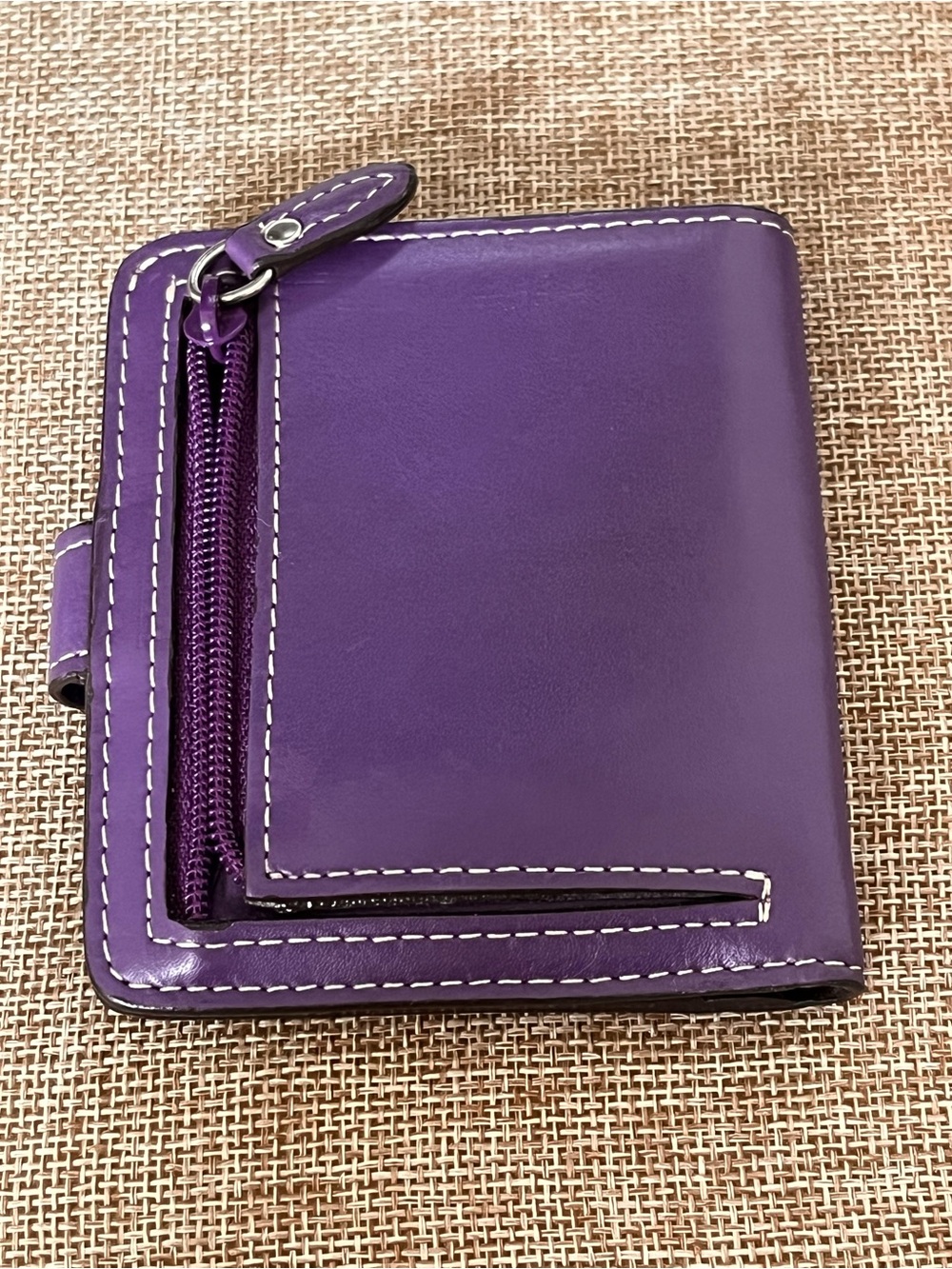 Lodis Petite Purple Leather Card Organizer Wallet Snap Closure Coin Pocket - Picture 3 of 7